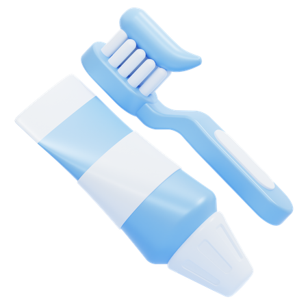 Toothbrush With Paste  3D Icon