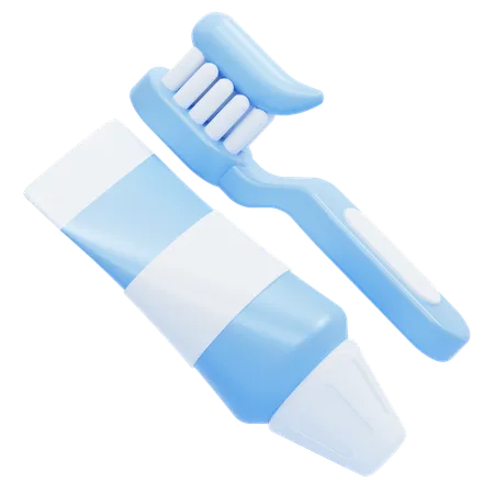 Toothbrush With Paste  3D Icon