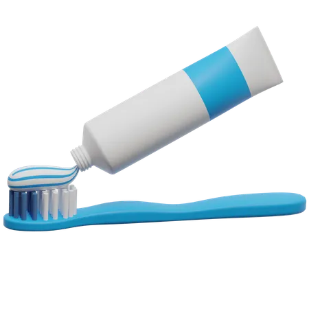 Toothpaste And Toothbrush From Dentist 3 D Icon 3D Icon