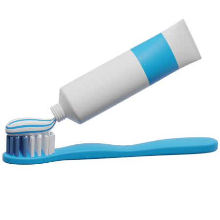 Toothpaste And Toothbrush  3D Icon