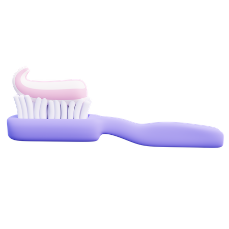 Toothpaste And Toothbrush  3D Icon