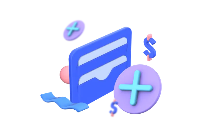 Top-Up Wallet  3D Illustration