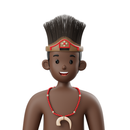 Topi Kasuari Papua Barat Daya  3D Icon