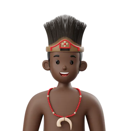 Topi Kasuari Papua Barat Daya  3D Icon