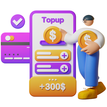 Topup Balance  3D Illustration