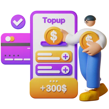 Topup Balance  3D Illustration