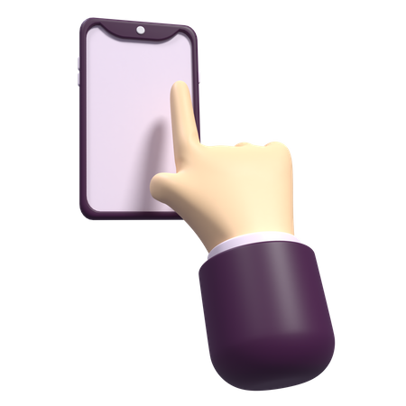 Toque la mano del teléfono inteligente  3D Icon