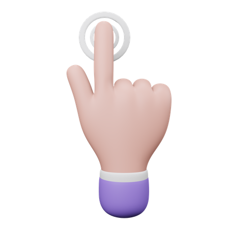 Tocar gesto com a mão  3D Illustration