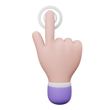 Tocar gesto com a mão  3D Illustration