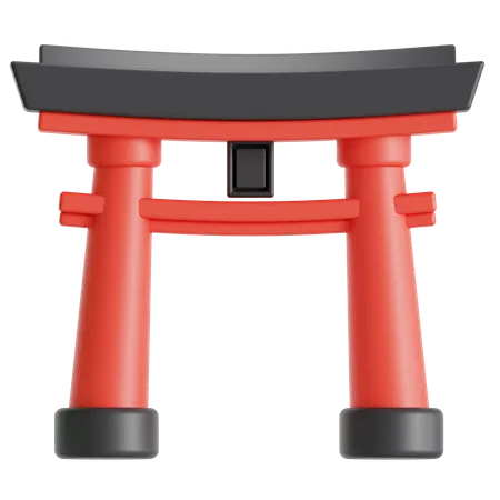 Torii Gate Landmark In Japan 3D Icon