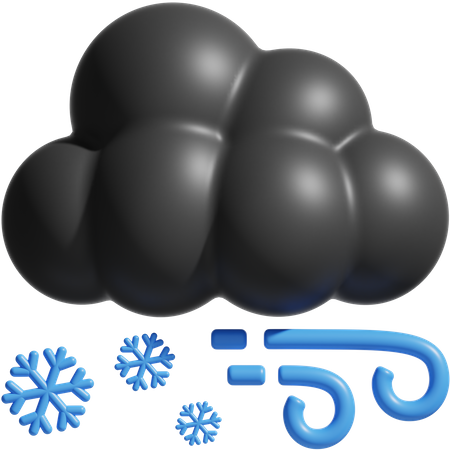 Noche de tormenta de nieve  3D Icon