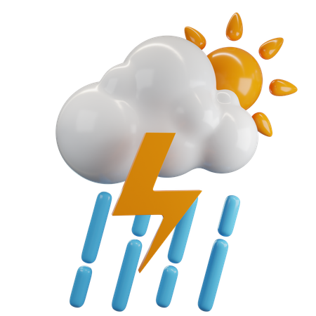 Tormenta nublada  3D Icon