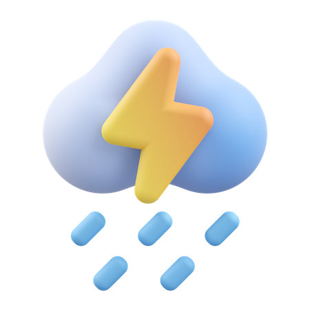 Tormenta nublada  3D Icon