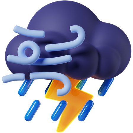 Tormenta ventosa  3D Icon