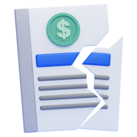 Torn Contract  3D Icon