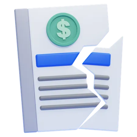 Torn Contract  3D Icon