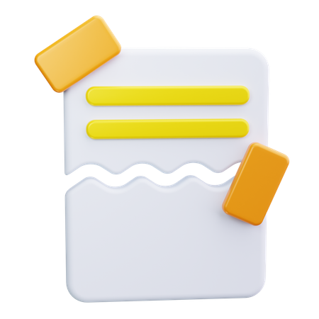 Torn Paper Note  3D Icon