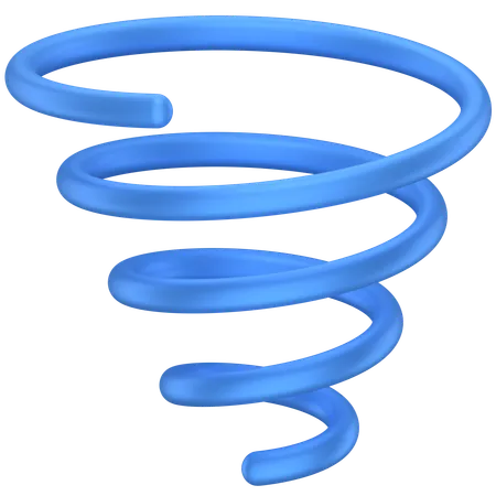 3 D Icon Of A Blue Tornado Symbol 3D Icon