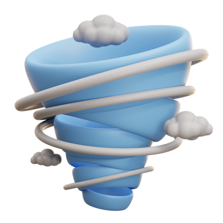 Tornado With Clouds  3D Icon