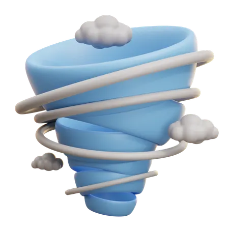 Tornado With Clouds  3D Icon