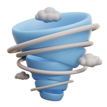 Tornado With Clouds  3D Icon