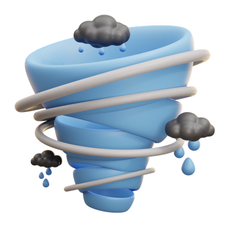 Tornado With Falling Snow  3D Icon