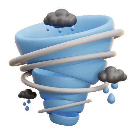 Tornado With Falling Snow  3D Icon