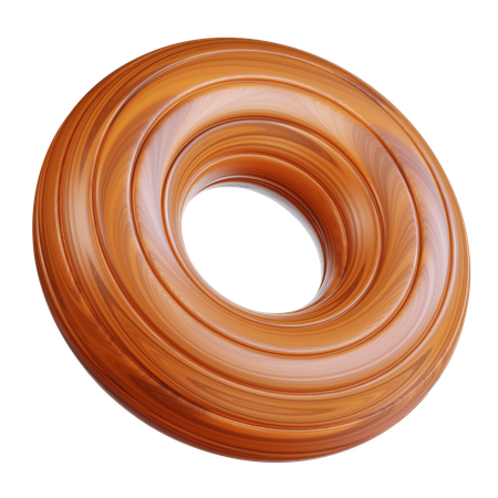 Torus de madera marrón  3D Icon