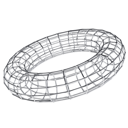 Estructura alámbrica toroidal  3D Icon