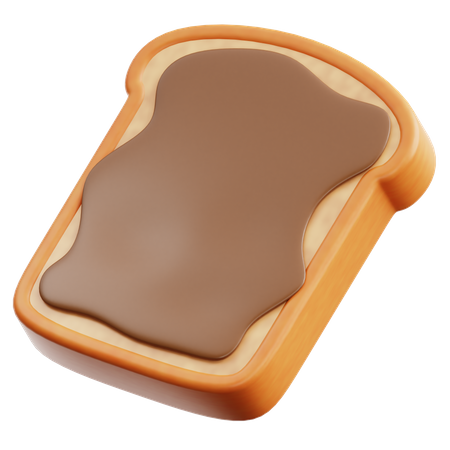 Torrada com geléia de chocolate  3D Icon