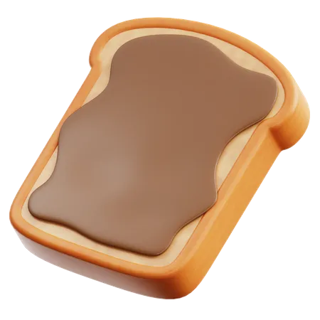 Torrada com geléia de chocolate  3D Icon