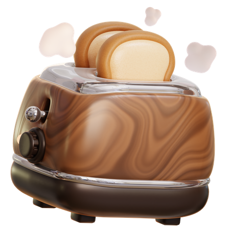 Torradeira com torradas  3D Icon