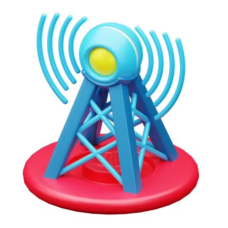 Icono 3 D De La Torre De Comunicacion Para Transmitir Senal De Red 3D Icon