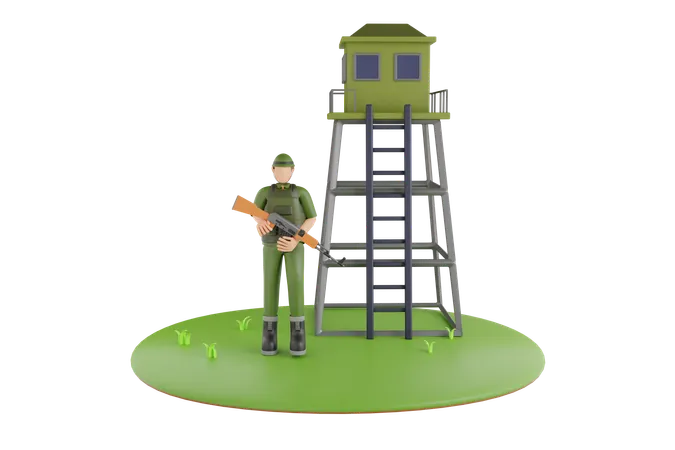 Torre de guarda  3D Illustration