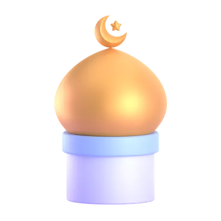 Torre de la mezquita dorada  3D Illustration