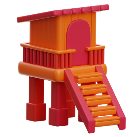 Torre de salvavidas  3D Icon