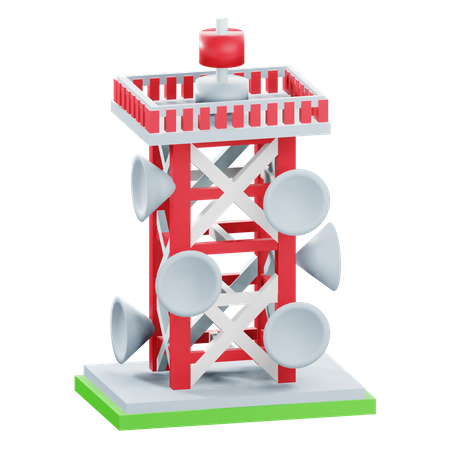 Torre de televisión  3D Icon