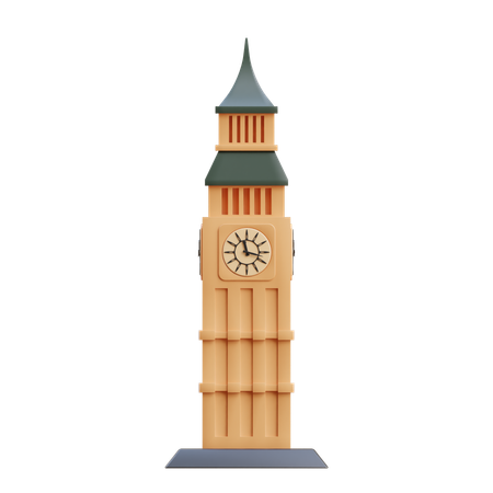 Torre del reloj big ben  3D Icon