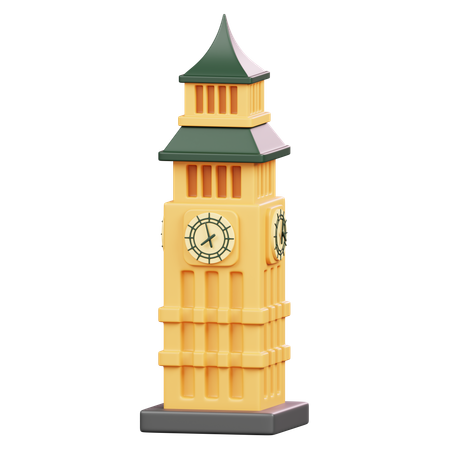 Torre del reloj big ben  3D Icon