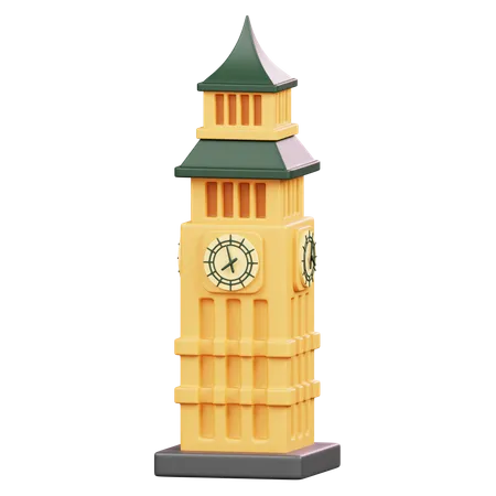 Torre del reloj big ben  3D Icon