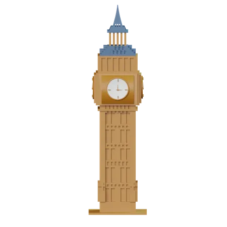 Torre del reloj big ben  3D Icon