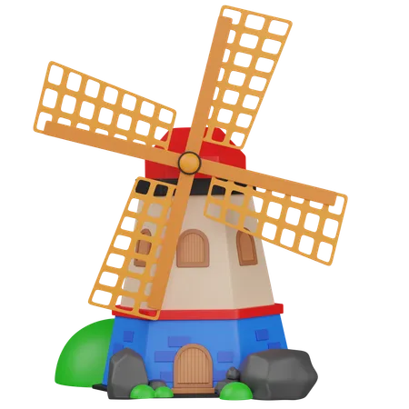 Moinho de torre  3D Icon