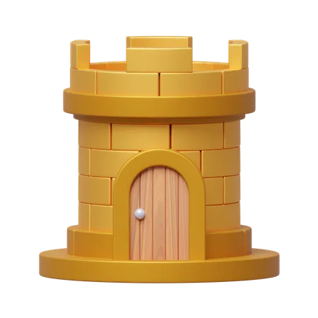 Torre de ouro  3D Icon