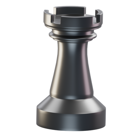 Peça de xadrez torre preta  3D Icon