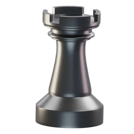 Peça de xadrez torre preta  3D Icon