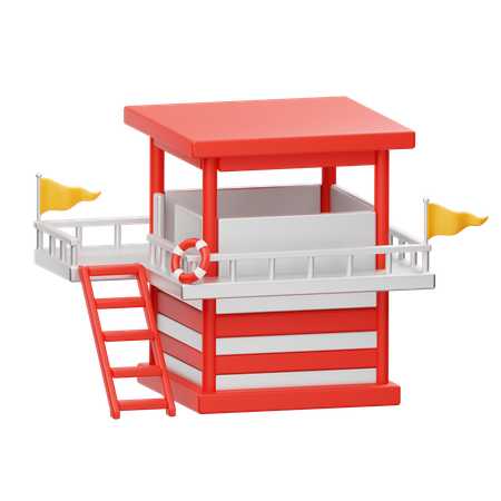 Torre de salva-vidas  3D Icon
