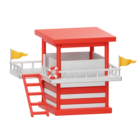 Torre de salva-vidas  3D Icon