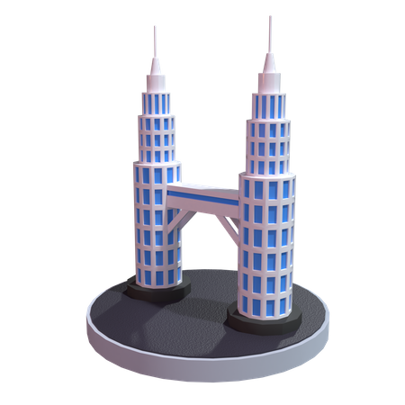 Torre gemela  3D Illustration