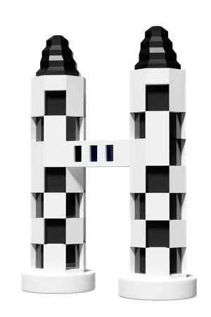 Rascacielos Gris Icono De Construccion De Torres Gemelas Aislado Ilustracion De Render 3 D 3D Icon