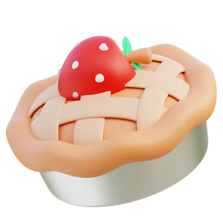 Torta de morango  3D Icon